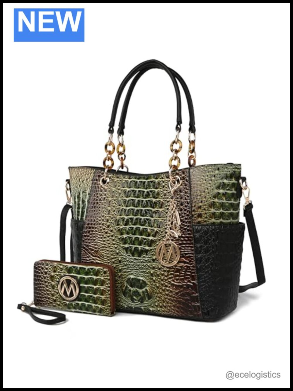 Vegan Leather Tote Bag with Wallet Set, Top Handle Satchel Purse